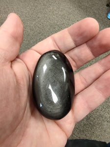 Silversheen Obsidian Palm Stone