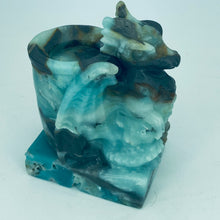 Load image into Gallery viewer, Caribbean Calcite Dragon Tealight Holder
