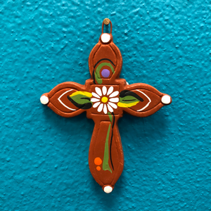 Hand-Made Pottery Cross from Tonala