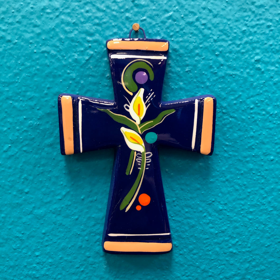 Hand-Made Pottery Cross from Tonala