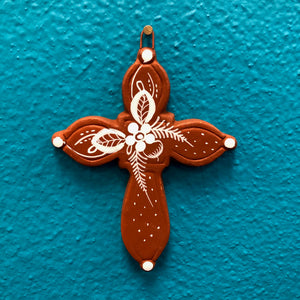 Hand-Made Pottery Cross from Tonala