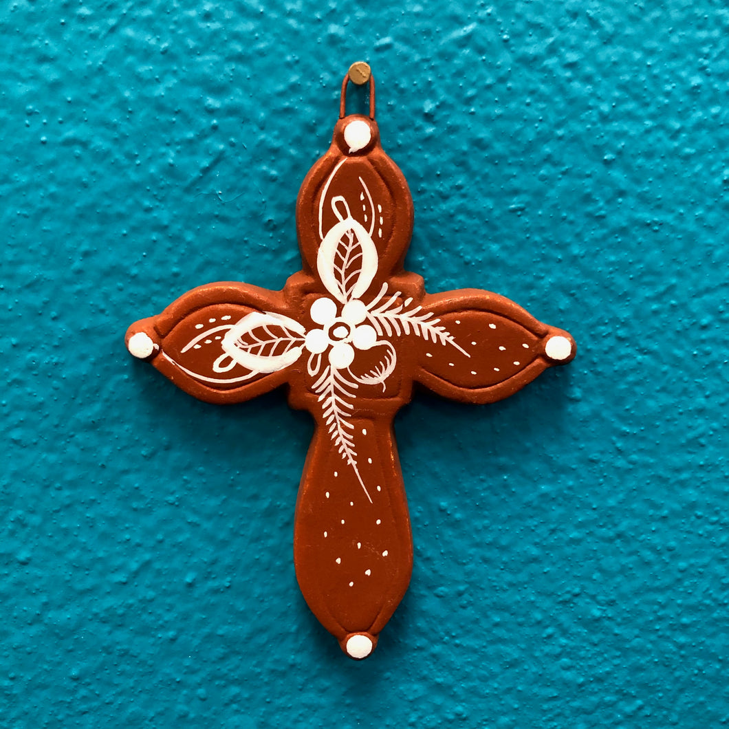 Hand-Made Pottery Cross from Tonala