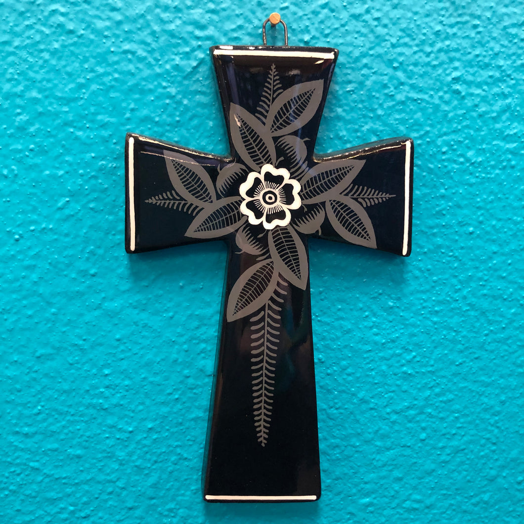 Hand-Made Pottery Cross from Tonala