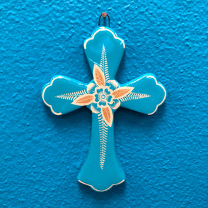 Hand-Made Pottery Cross from Tonala