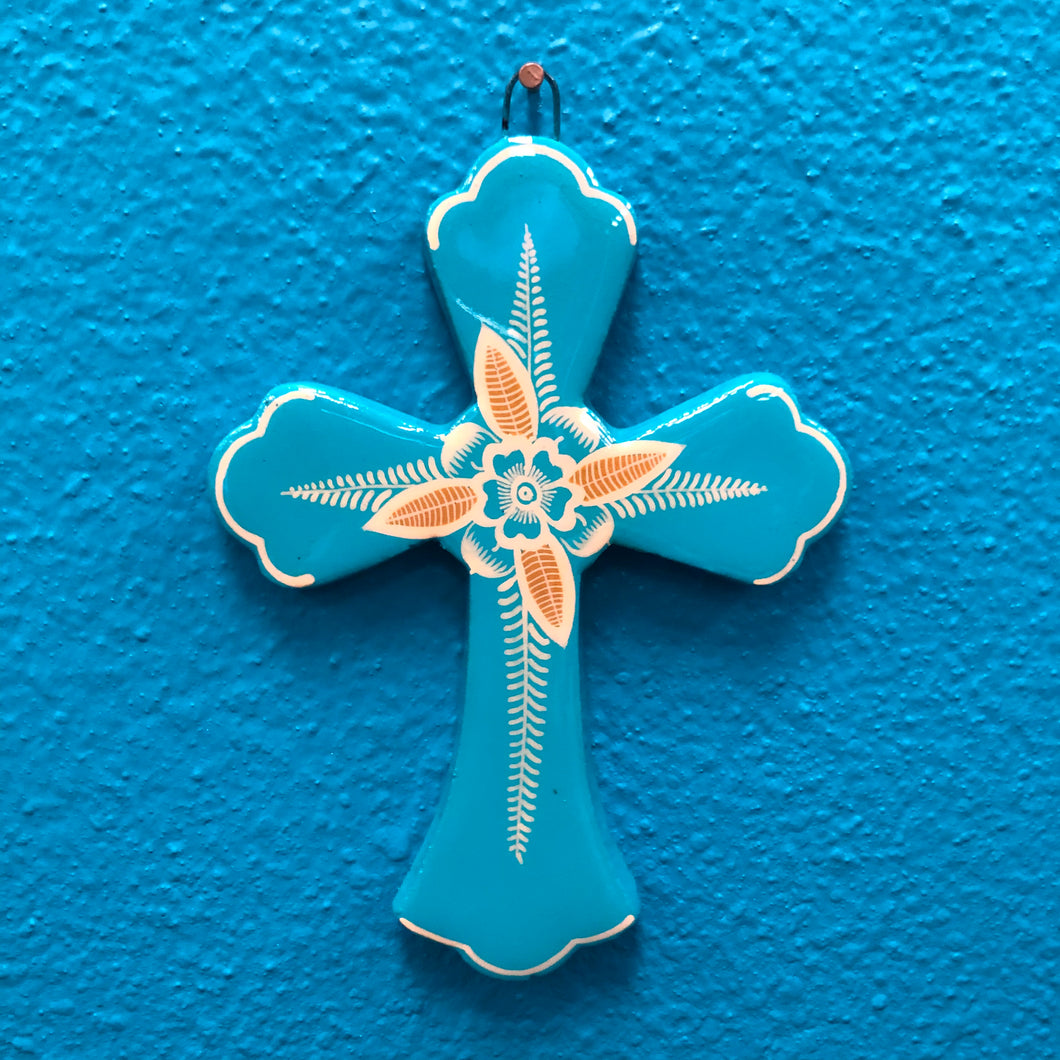 Hand-Made Pottery Cross from Tonala