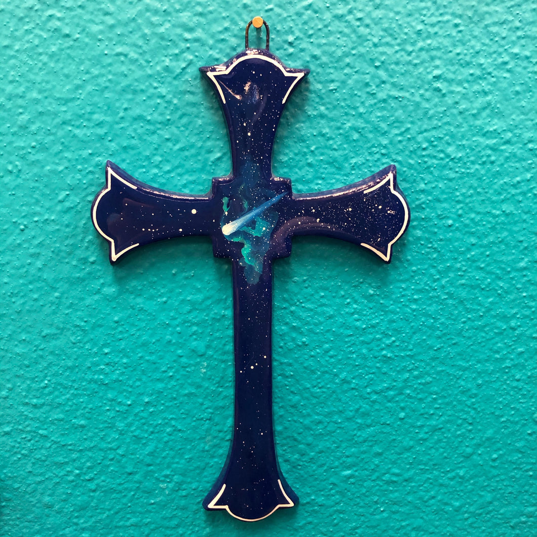 Hand-Made Pottery Cross from Tonala