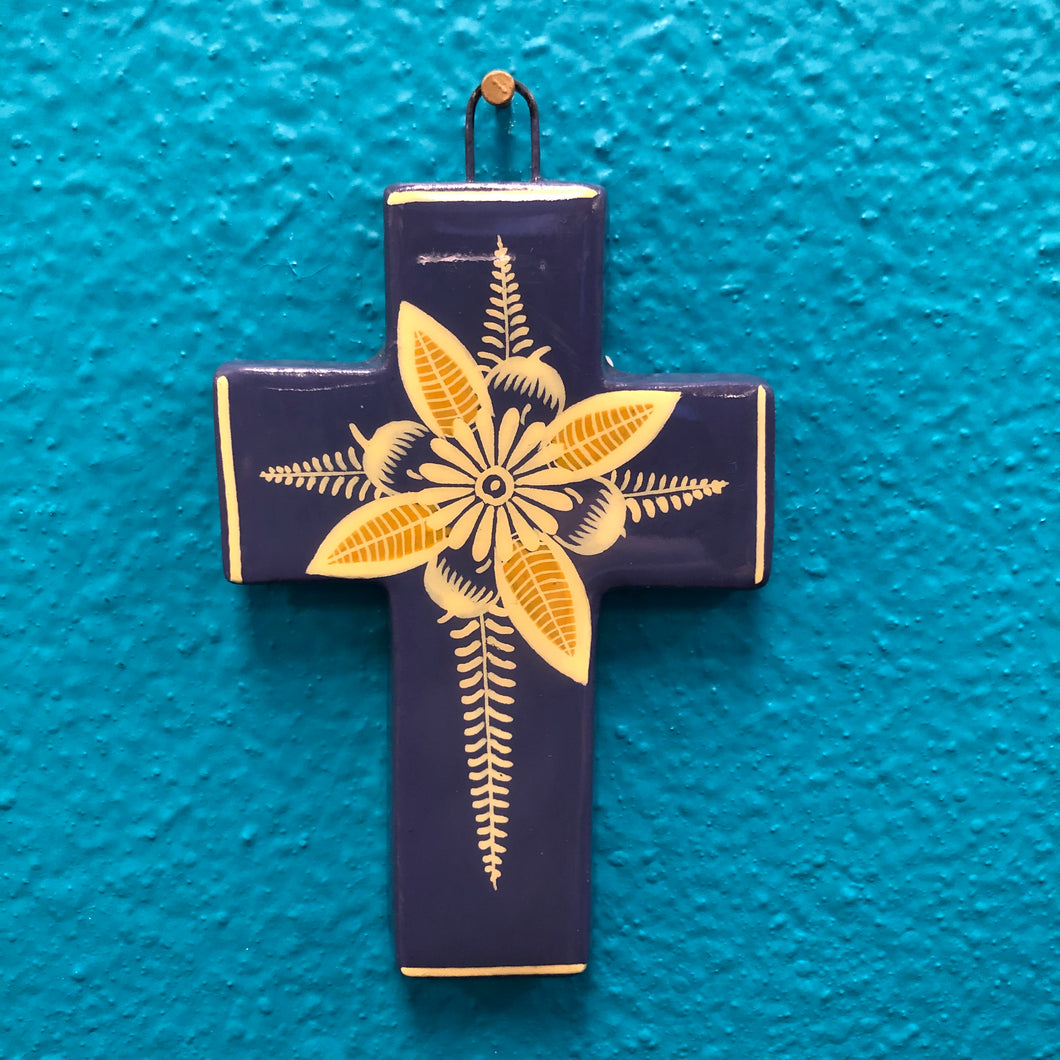 Hand-Made Pottery Cross from Tonala