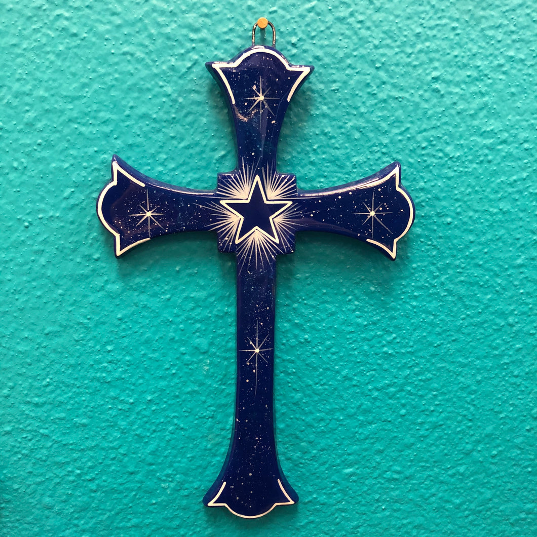 Hand-Made Pottery Cross from Tonala
