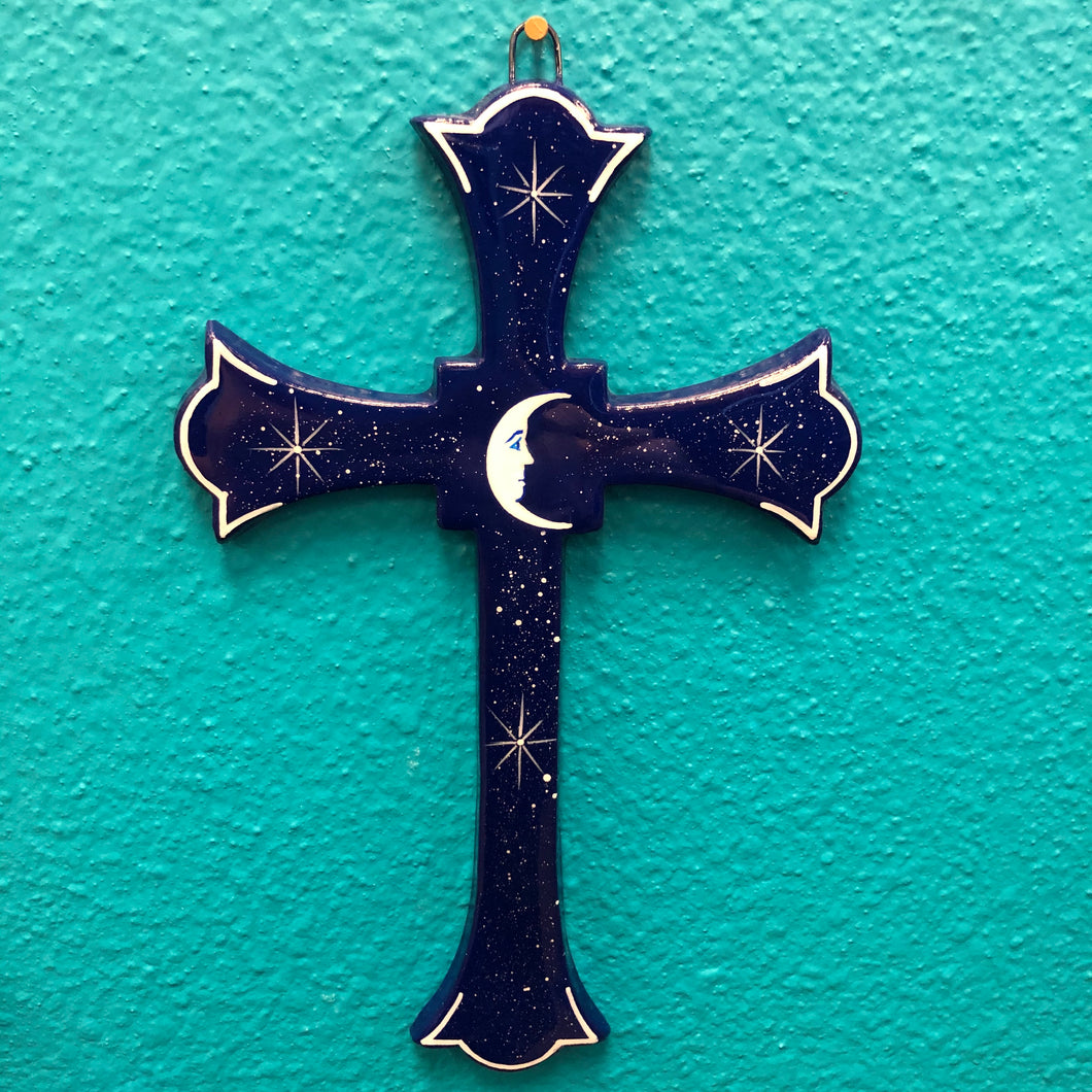 Hand-Made Pottery Cross from Tonala