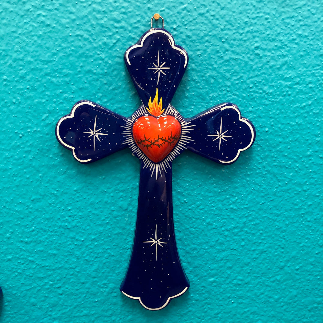Hand-Made Pottery Cross from Tonala