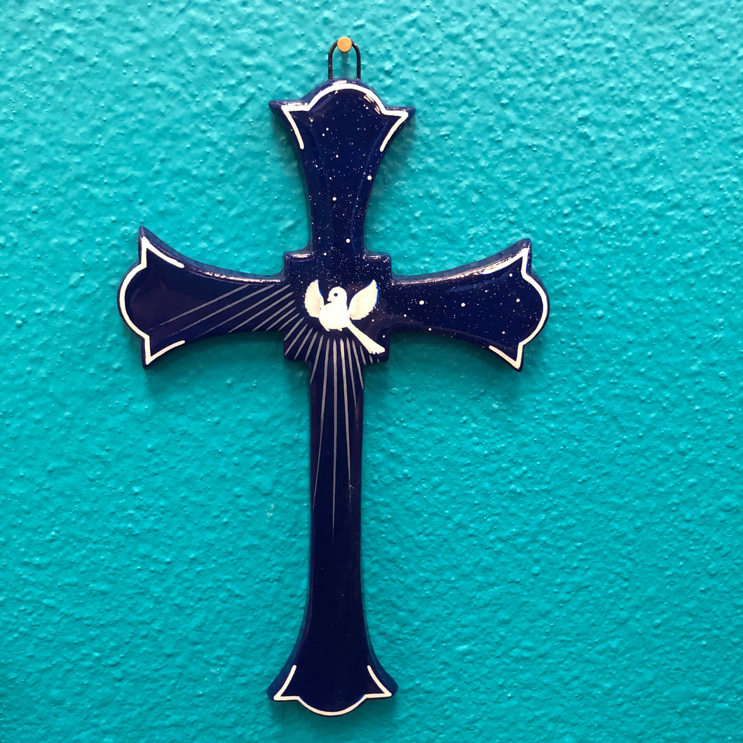 Hand-Made Pottery Cross from Tonala