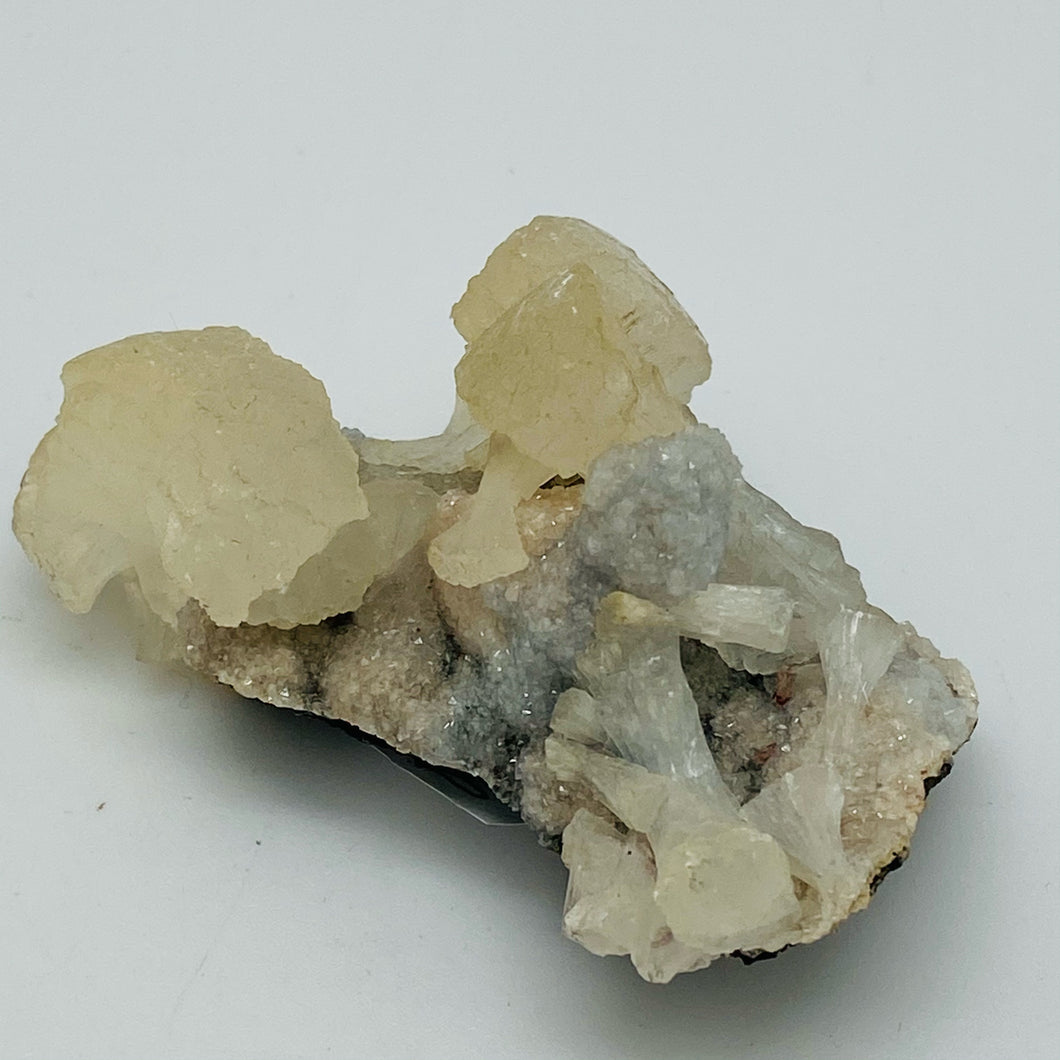 Blue Chalcedony with Staghorn Stilbite Specimen