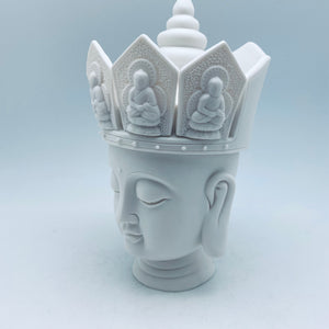 White Porcelain Buddha With crown