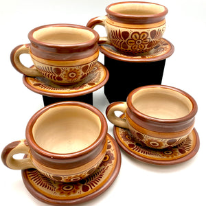 Cinnamon Clay Cup and Saucer Sets