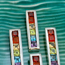 将图片加载到图库查看器，Rainbow Pride 6 Natural Stone Sterling Pendant
