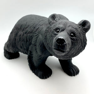 Hand Carved Obsidian Bear