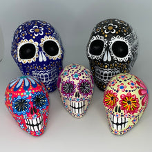 Cargar imagen en el visor de la galería, Hand Painted Paper Mache Skulls, Mexico
