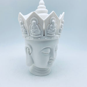 White Porcelain Buddha With crown