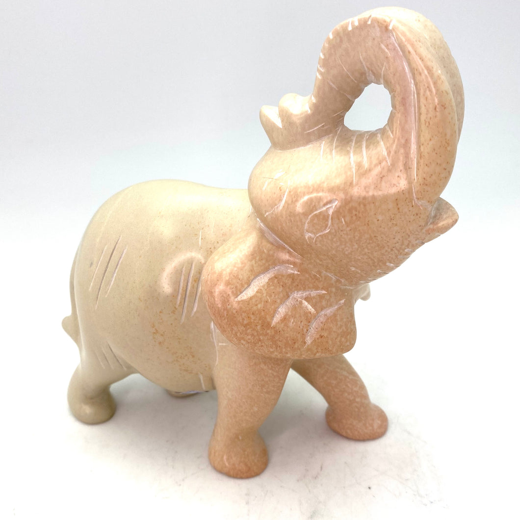 Trumpeting Elephant Soapstone Carving, Kenya