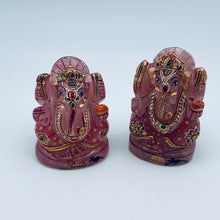 Cargar imagen en el visor de la galería, Rose Quartz Ganesh Figures
