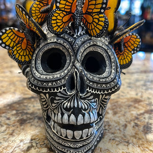 Black and Silver Monarch Skull, Mexico
