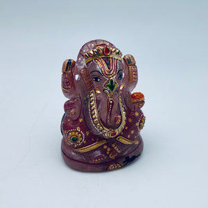 Rose Quartz Ganesh Figures
