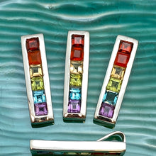 将图片加载到图库查看器，Rainbow Pride 6 Natural Stone Sterling Pendant
