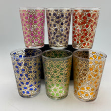 Cargar imagen en el visor de la galería, Moroccan Colored Tea Glass - Retro Pattern
