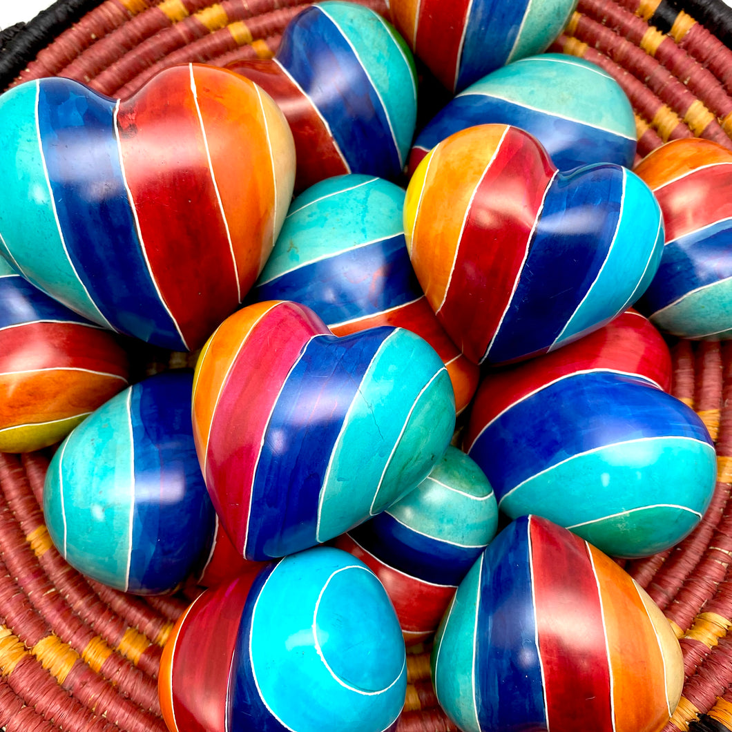 Rainbow Soapstone Hearts, Kenya