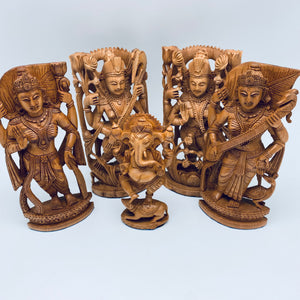 Vintage Kadam Wood Statues