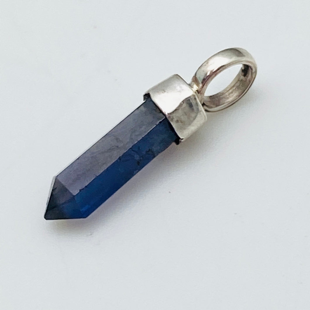 Iolite (eye-oh-lite) Pencil Pendant w Sterling Bale