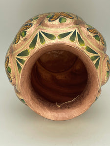 Large Butterfly Copper Vase from Santa Clara Del Cobre