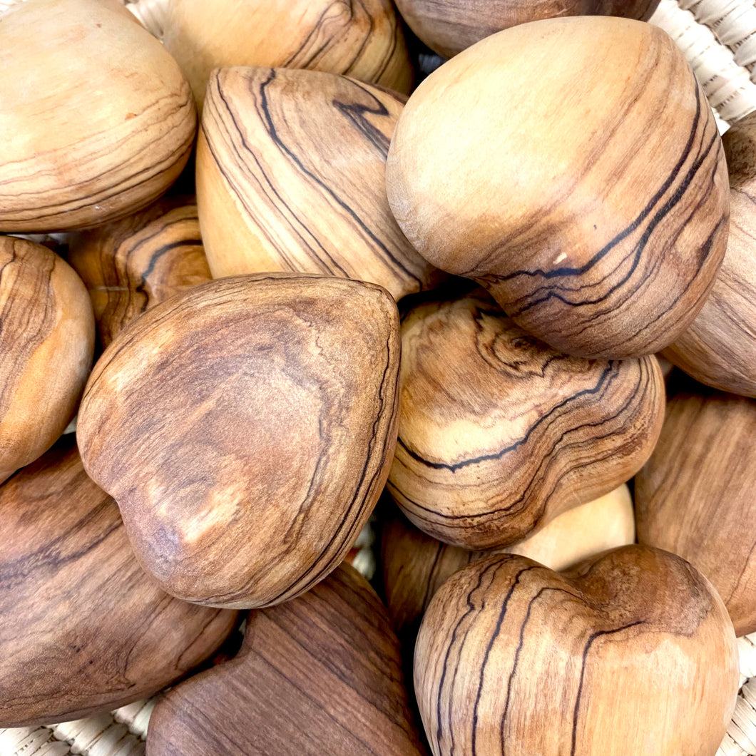 Olive Wood Carved Hearts, Africa