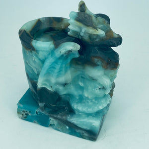 Caribbean Calcite Dragon Tealight Holder