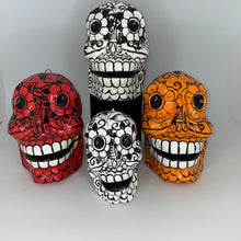 Cargar imagen en el visor de la galería, Hand Painted Paper Mache Skulls, Mexico
