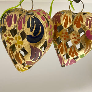 Painted tin Hearts