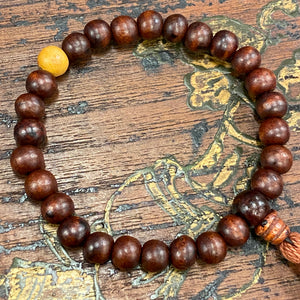 Rose Wood Wrist Mala