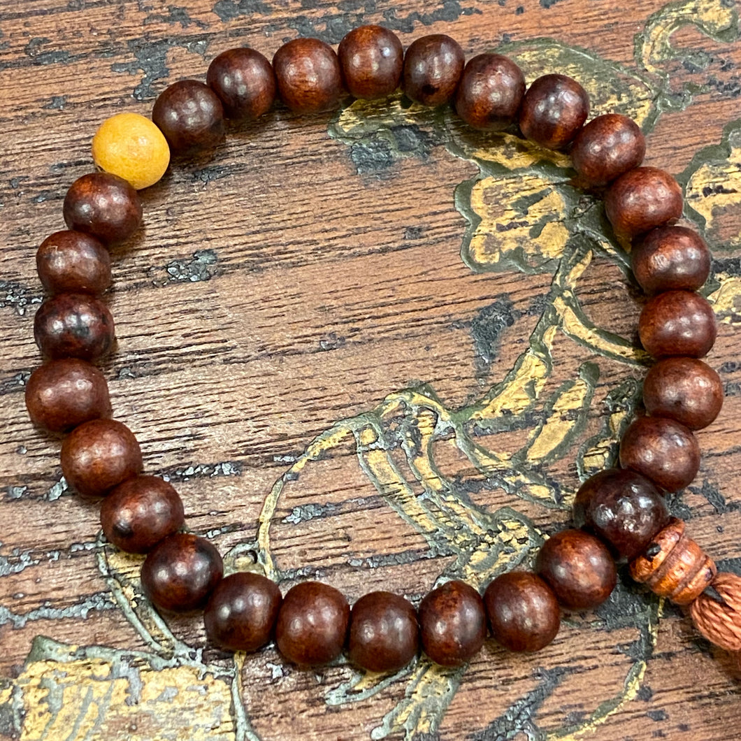 Rose Wood Wrist Mala