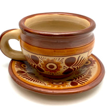 Load image into Gallery viewer, Cinnamon Clay Cup and Saucer Sets
