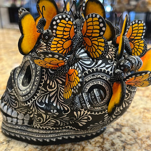 Black and Silver Monarch Skull, Mexico