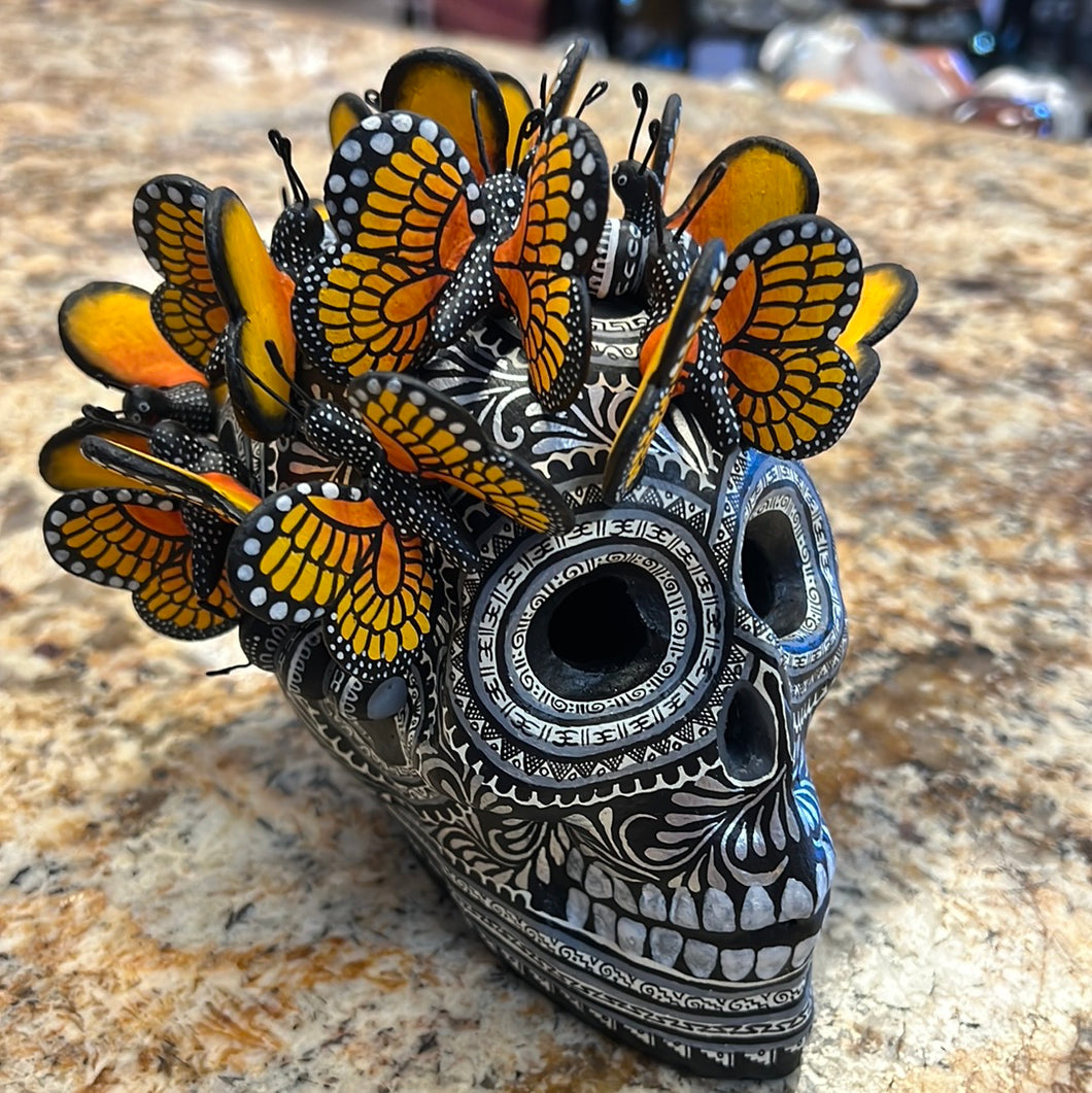 Black and Silver Monarch Skull, Mexico