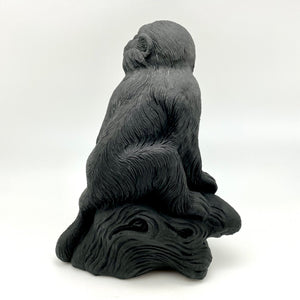 Hand Carved Obsidian Monkey (Large)