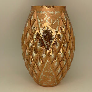 Diamond designed Copper Vase from Santa Clara Del Cobre