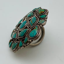 Load image into Gallery viewer, Turquoise Cluster Ring Size 6
