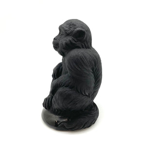 Hand Carved Obsidian Monkey (Small)