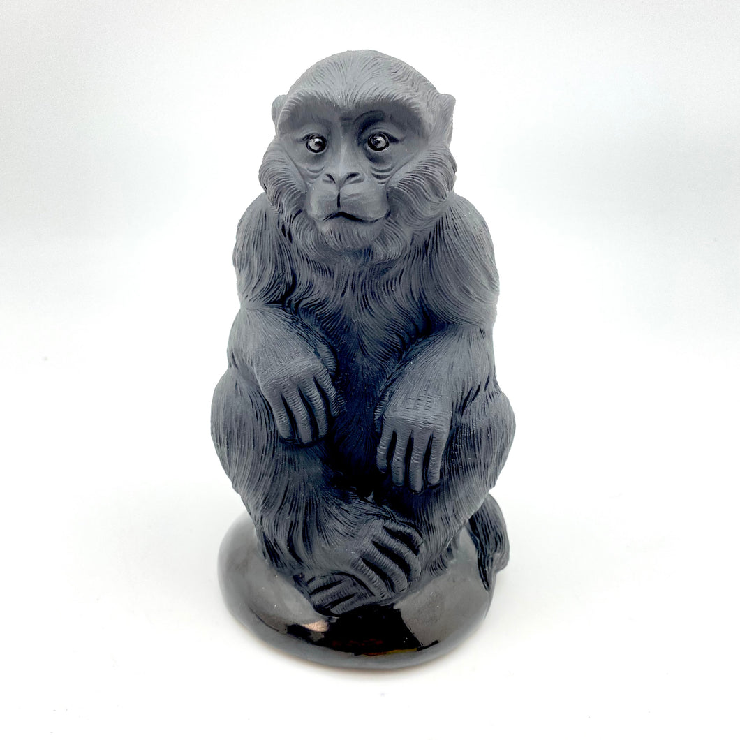 Hand Carved Obsidian Monkey (Small)