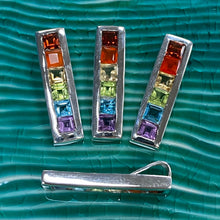 将图片加载到图库查看器，Rainbow Pride 6 Natural Stone Sterling Pendant
