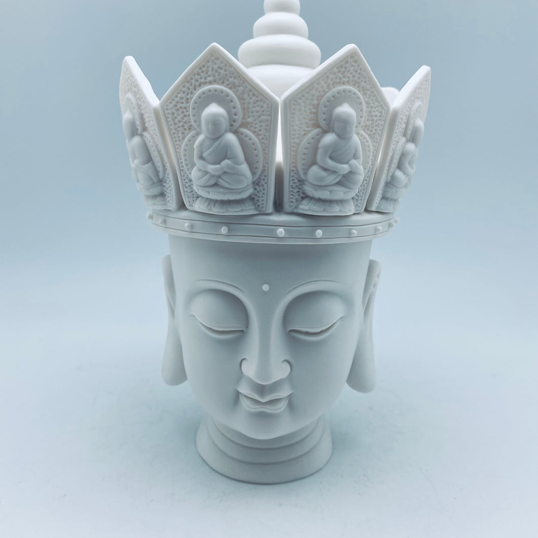 White Porcelain Buddha With crown