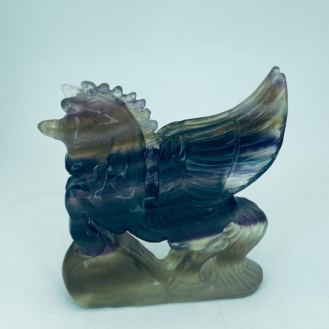 Hand Carved Fluorite Unicorn/Pegasus