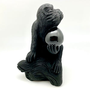 Hand Carved Obsidian Monkey (Large)